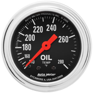 AUTOMETER Oil Temperature Gauge 2 1/16", 140-280°f, Mechanical, Traditional Chrome