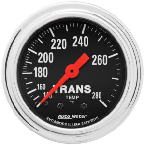 AUTOMETER Transmission Temperature Gauge 2 1/16", 140-280°f, Mechanical, 8ft, Traditional Chrome