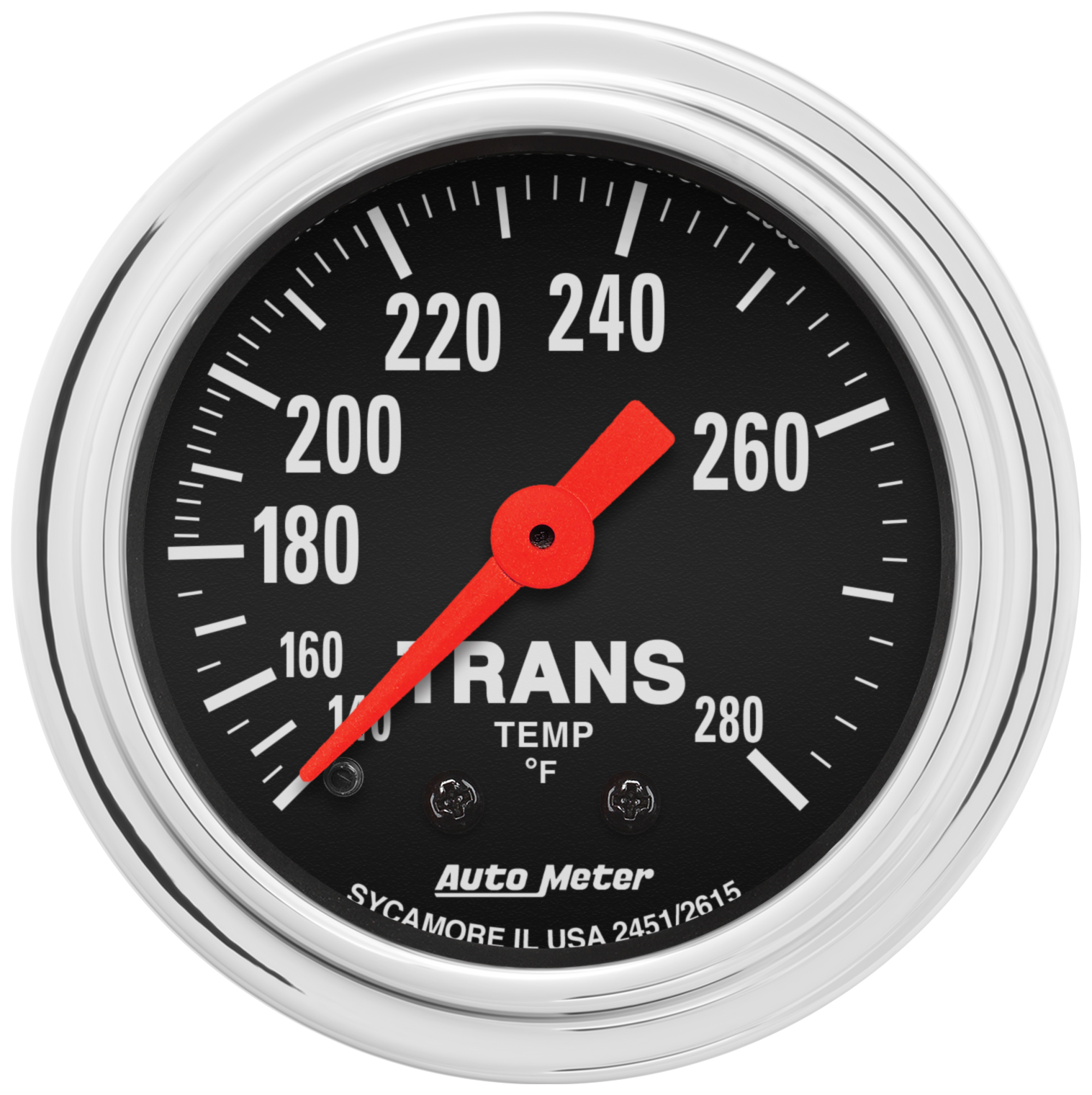 AUTOMETER Transmission Temperature Gauge 2 1/16", 140-280°f, Mechanical, 8ft, Traditional Chrome