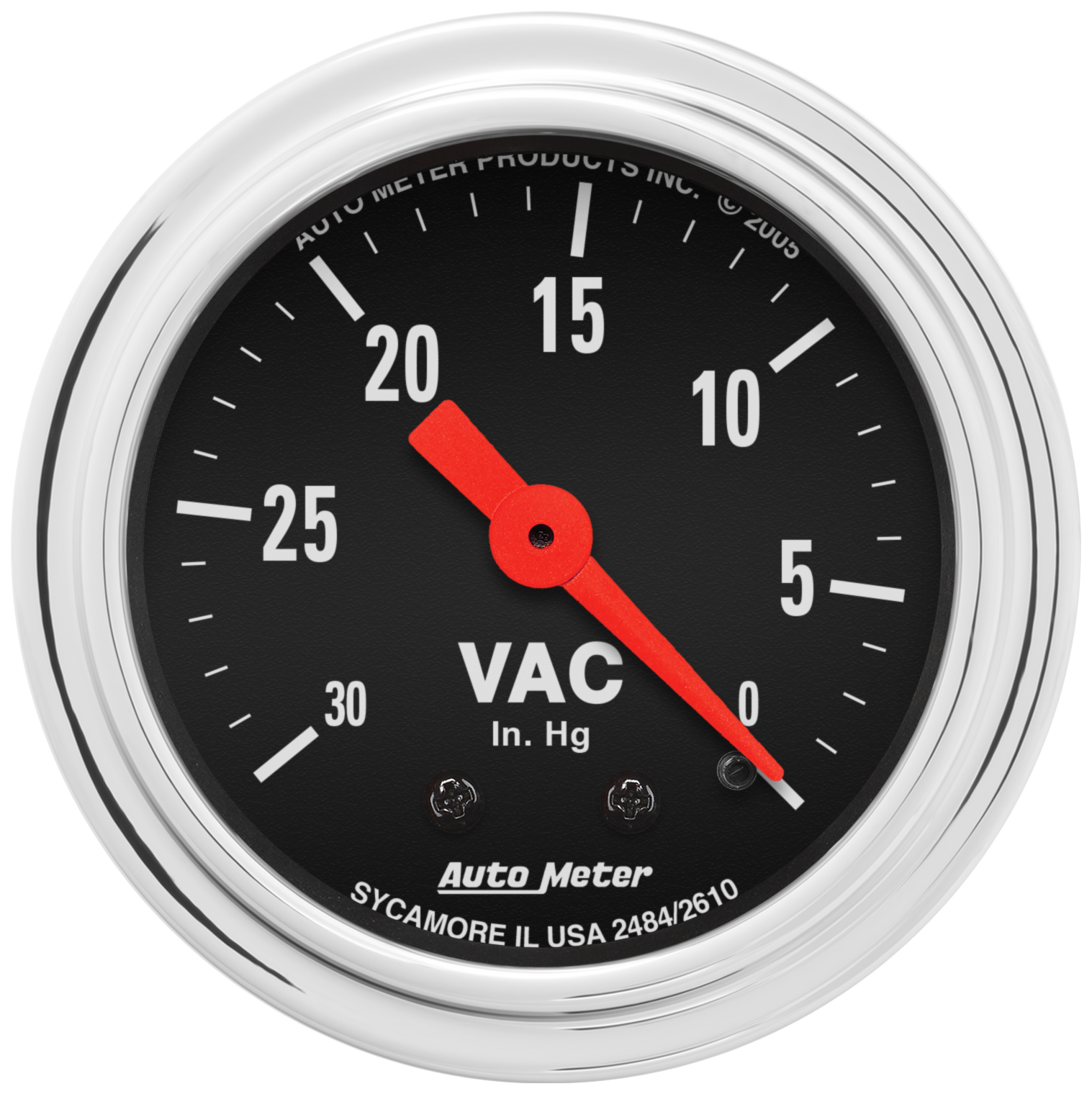 AUTOMETER Vacuum Gauge 2 1/16", 30Inhg, Mechanical, Traditional Chrome