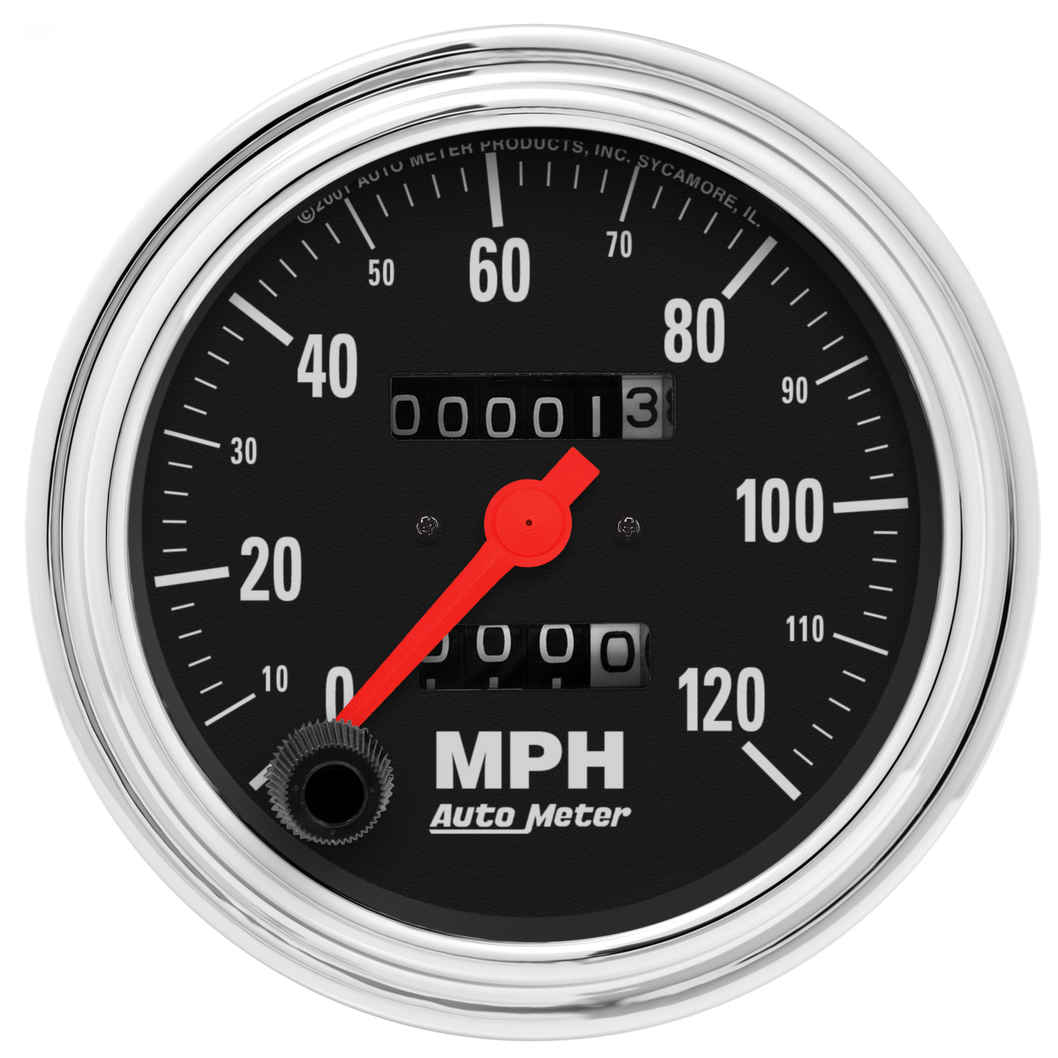 AUTOMETER Speedometer Gauge 3 3/8", 120MPH, Mechanical, Traditional Chrome