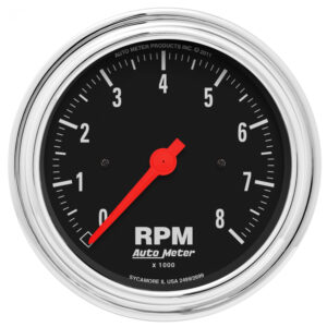 AUTOMETER Tachometer Gauge 3 3/8", 8K RPM, In-Dash, Traditional Chrome