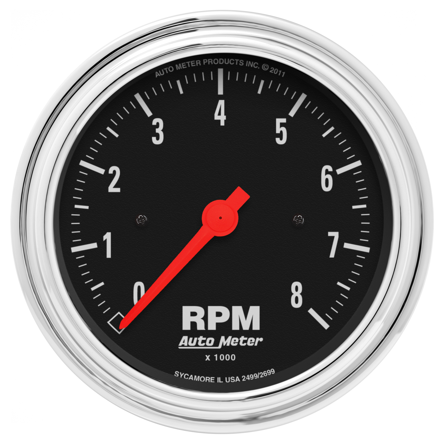 AUTOMETER Tachometer Gauge 3 3/8", 8K RPM, In-Dash, Traditional Chrome