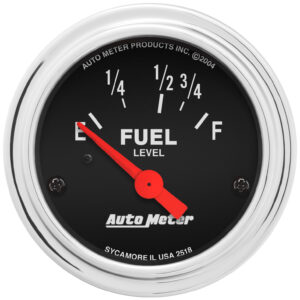 AUTOMETER Fuel Level Gauge 2 1/16", 16° To 158°F, Elec, Traditional Chrome