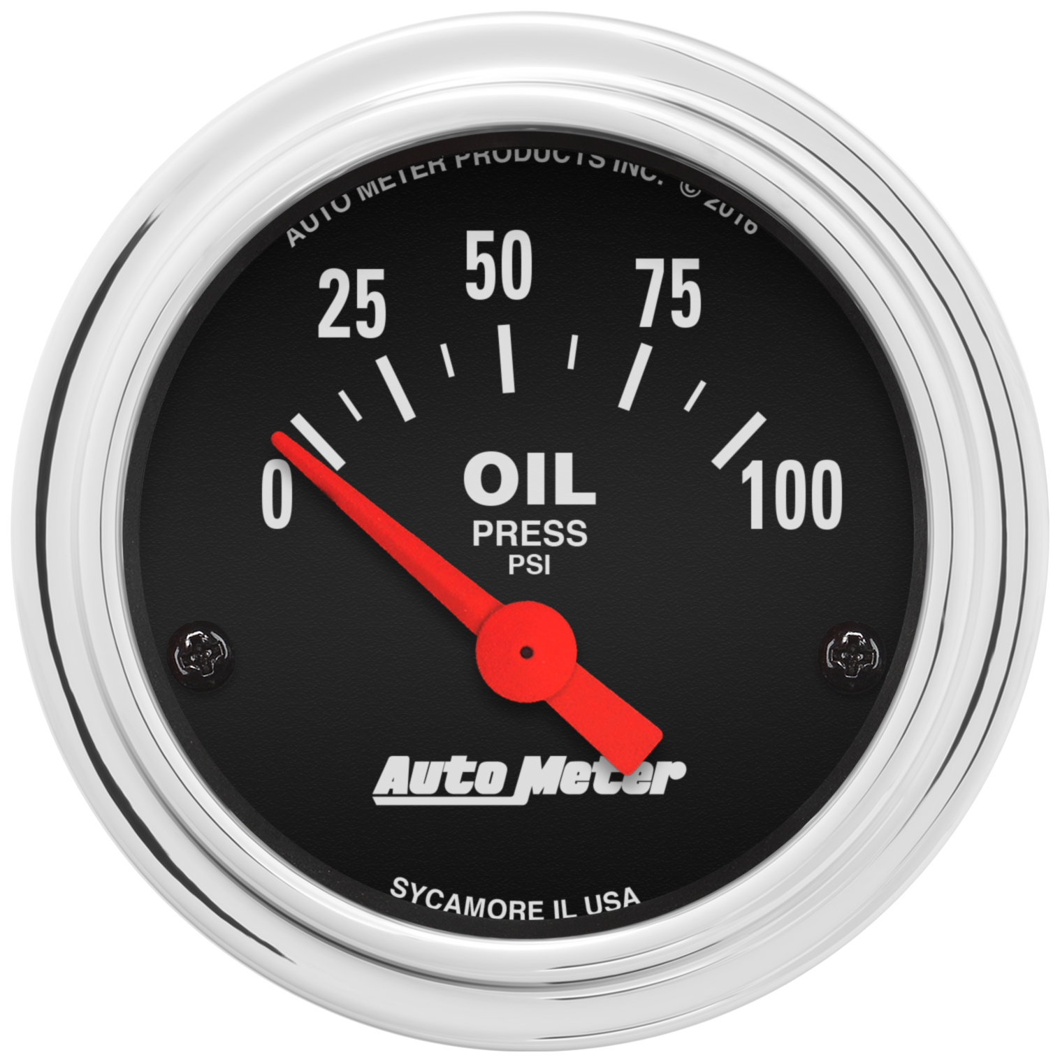 AUTOMETER Oil Pressure Gauge 2 1/16", 100PSI, Electric, Traditional Chrome