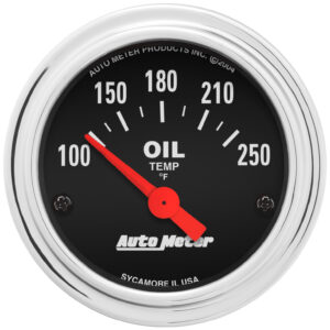 AUTOMETER Oil Temperature Gauge 2 1/16", 100-250°f, Electric, Traditional Chrome