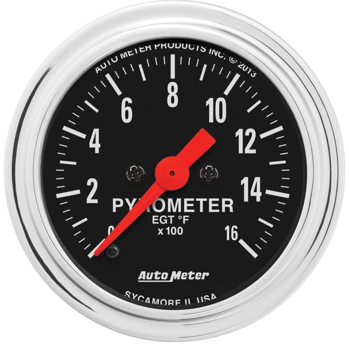 AUTOMETER Gauge, Pyrometer (EGT), 2 1/16", 1600ºf, Digital Stepper Motor, Traditional Chrome