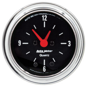 AUTOMETER Clock Gauge 2 1/16", 12hr, Analogue, Traditional Chrome