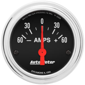 AUTOMETER Ammeter Gauge 2 1/16", 60A, Electric, Traditional Chrome