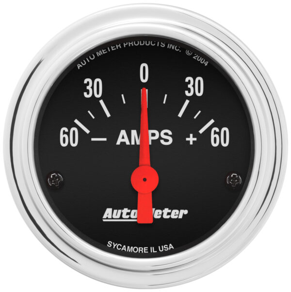 AUTOMETER Ammeter Gauge 2 1/16", 60A, Electric, Traditional Chrome