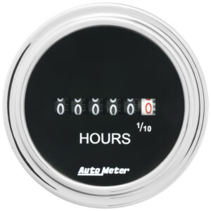 AUTOMETER Gauge, Hourmeter, 2 1/16", 100K Hours, Electric (8V-32V), Traditional Chrome