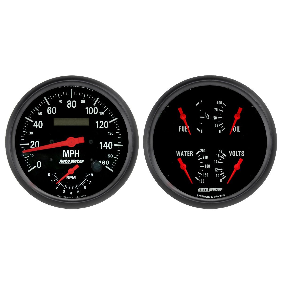 AUTOMETER Gauge Kit, 2 Pc., Quad & Tach/Speedo, 5", Z-Series