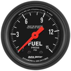 AUTOMETER Fuel Pressure Gauge 2 1/16", 15PSI, Mechanical, Z Series