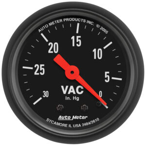 AUTOMETER Vacuum Gauge 2 1/16", 30Inhg, Mechanical, Z Series