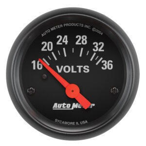 AUTOMETER Voltmeter Gauge 2 1/16", 16-36V, Elec, Z Series