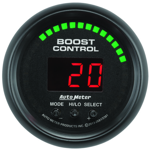 AUTOMETER Boost Controller Gauge 2 1/16", 30Inhg-30PSI, Incl. Solenoid, Digital, Z / Es