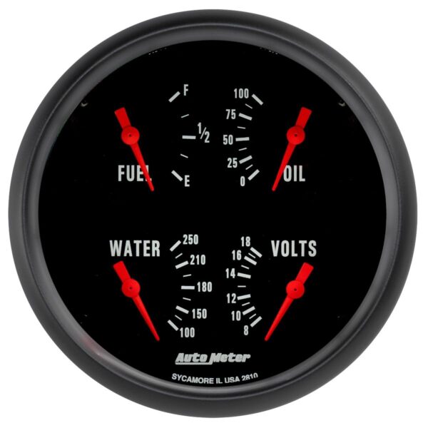 AUTOMETER Gauge, Quad, 5", 240Ωe-33Ωf, Elec, Z-Series