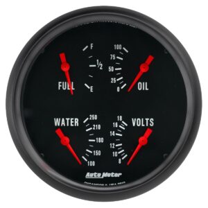 AUTOMETER Gauge, Quad, 5", 0Ωe-90Ωf, Elec, Z-Series