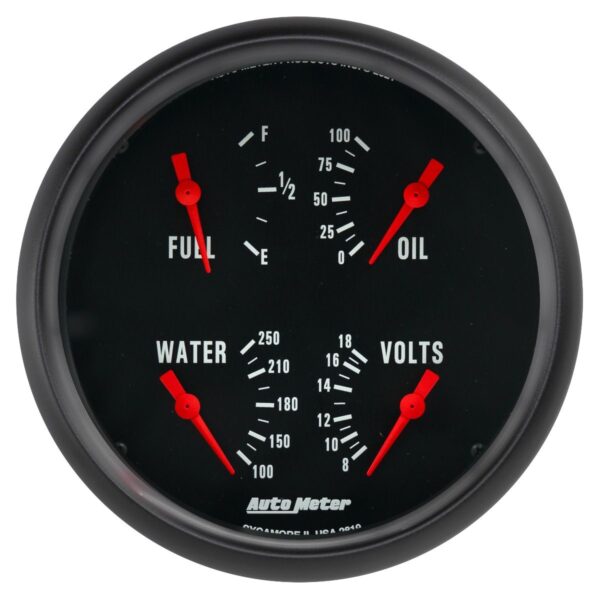 AUTOMETER Gauge, Quad, 5", 0Ωe-90Ωf, Elec, Z-Series