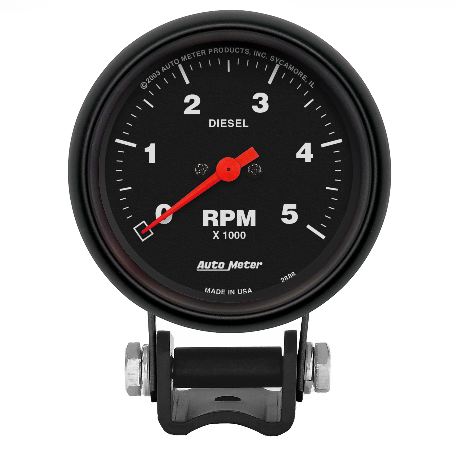 AUTOMETER Tachometer Gauge 2 5/8", 5K RPM Diesel, Pedestal, Z Series