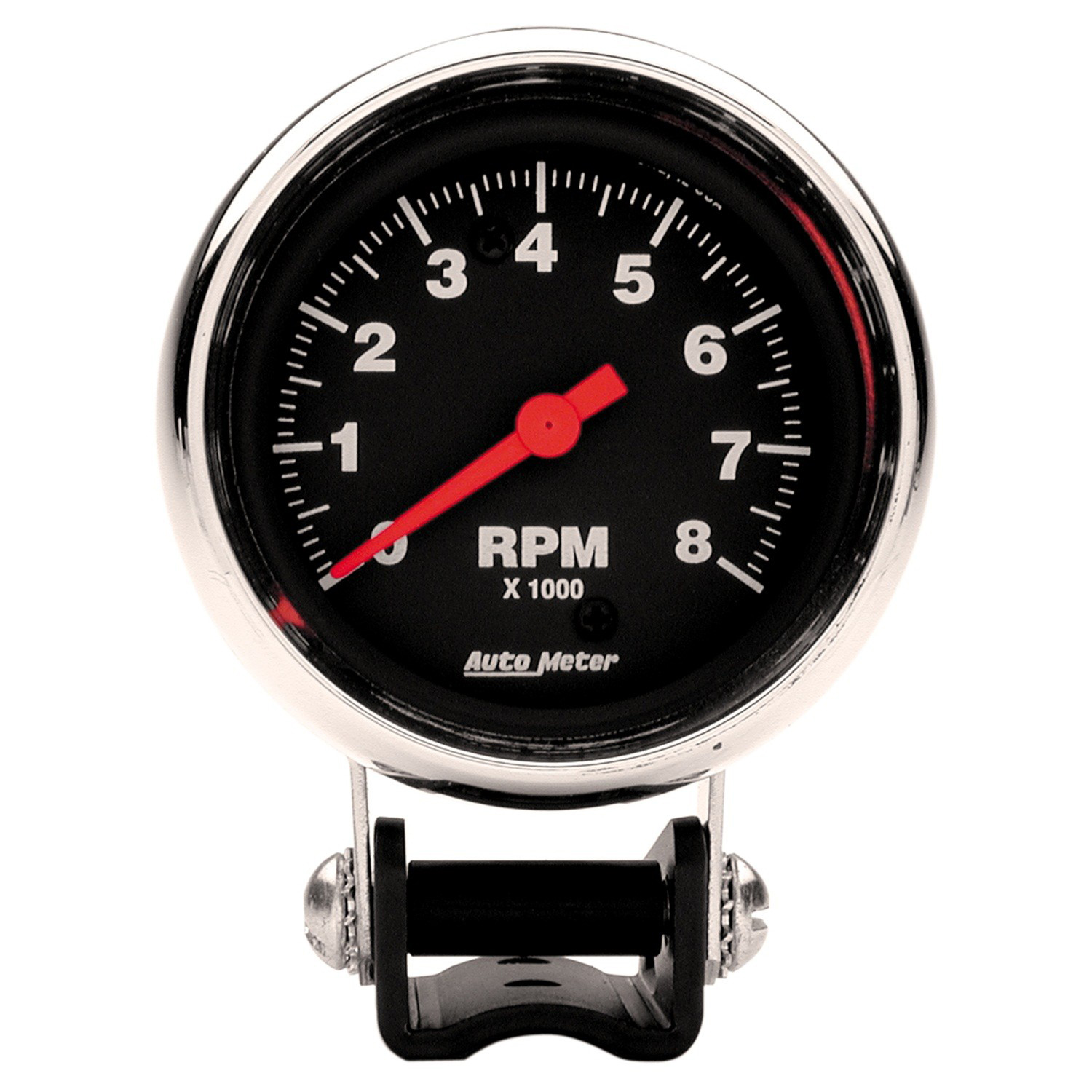 AUTOMETER Tachometer Gauge 2 5/8", 8K RPM, Pedestal, Traditional Chrome