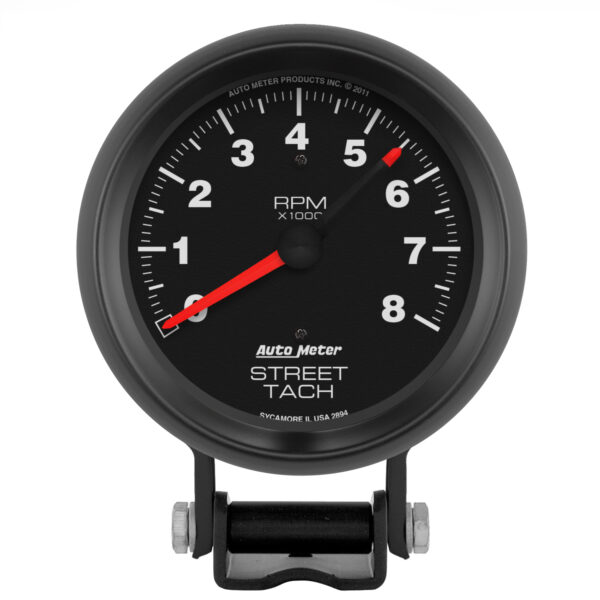 AUTOMETER Tachometer Gauge 3 3/4", 8K RPM, Pedestal W/Red Line, Z Series
