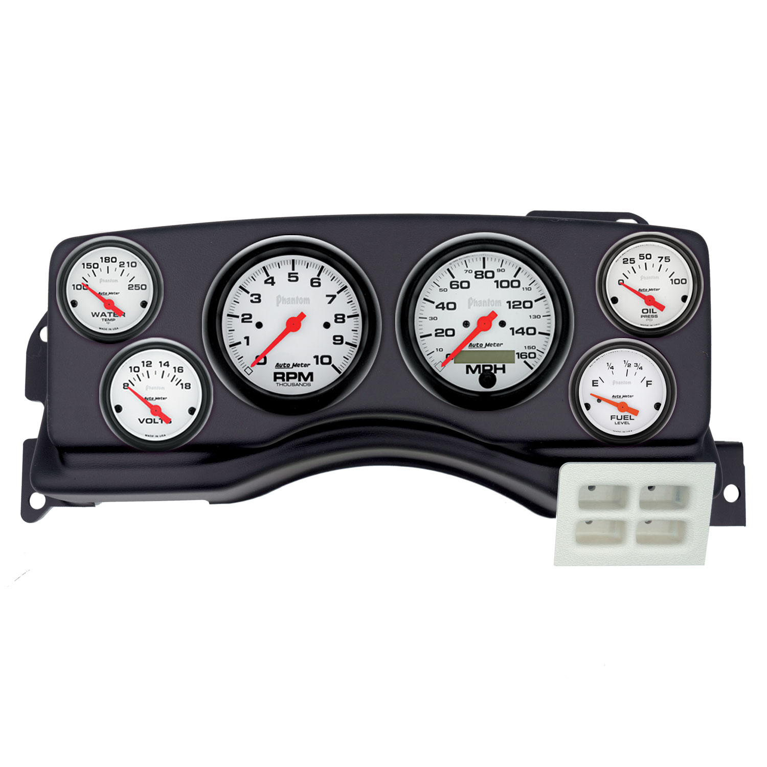 AUTOMETER Direct Fit Dash Kit, (3 3/8" X2, 2 1/16" X4), Ford Mustang 87-89, Phantom