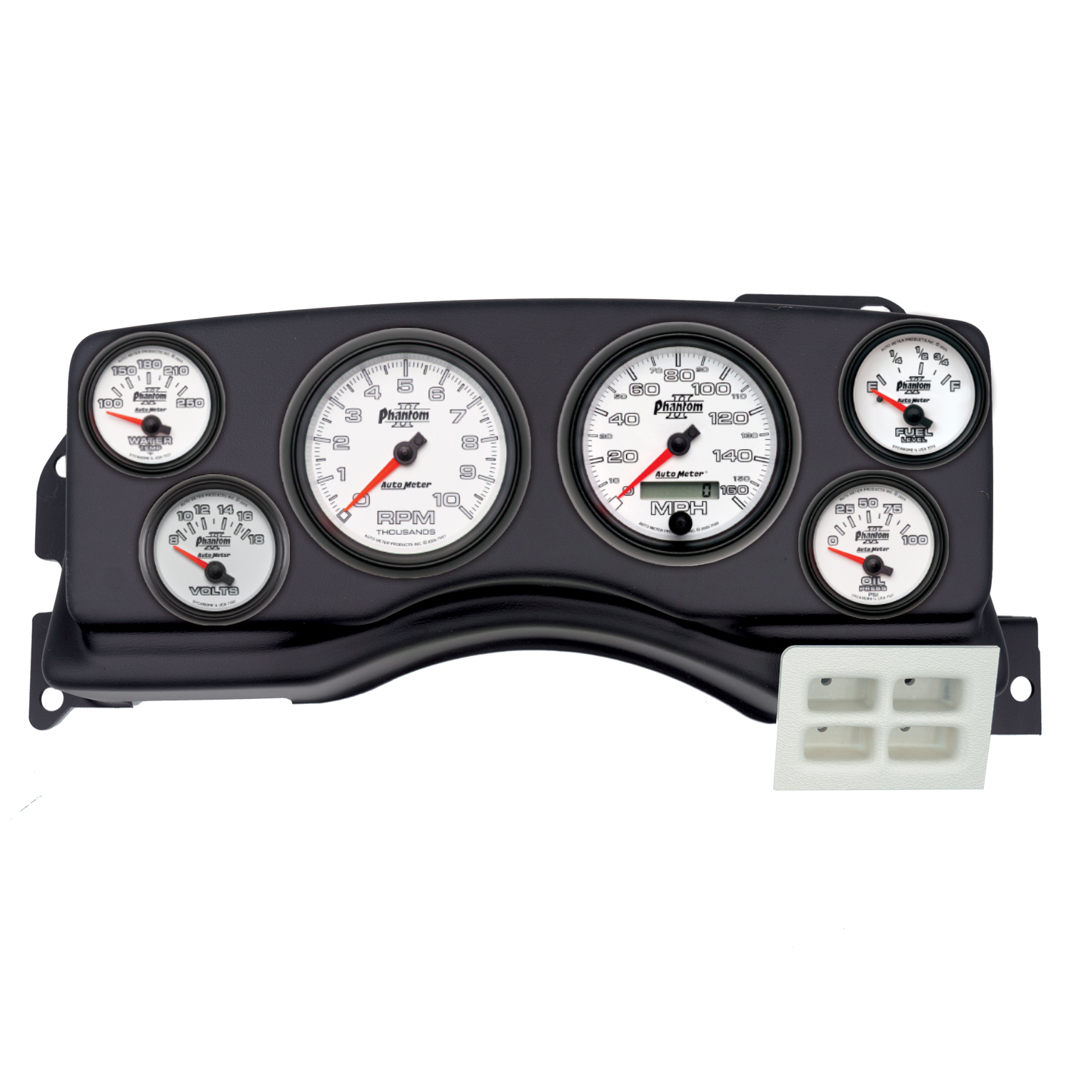 AUTOMETER Direct Fit Dash Kit, (3 3/8" X2, 2 1/16" X4), Ford Mustang 87-89, Phantom II