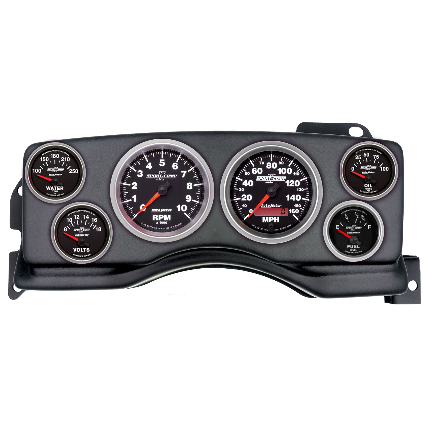 AUTOMETER Direct Fit Dash Kit, (3 3/8" X2, 2 1/16" X4), Ford Mustang 90-93, Sport-Comp II