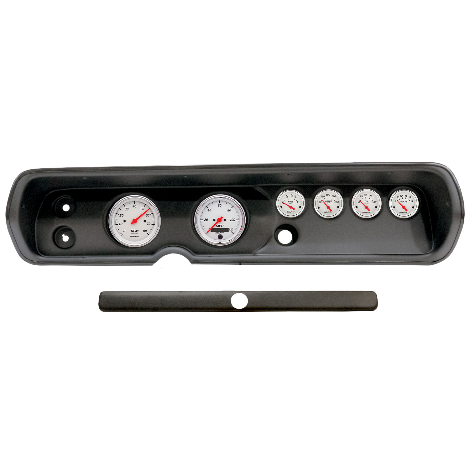 AUTOMETER Direct Fit Dash Kit, (3 3/8" X2, 2 1/16" X4), Chevy Chevelle 64-65, Arctic White
