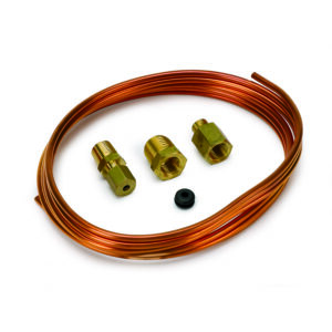 AUTOMETER 6 foot x 1/8 Inch Copper Tubing, Includes Brass N P T F Compression Fittings