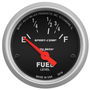 AUTOMETER 2 1/16" Electric Fuel Level Gauge, 16-158Ω, Sport-Comp