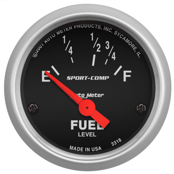 AUTOMETER 2 1/16" Electric Fuel Level Gauge, 16-158Ω, Sport-Comp