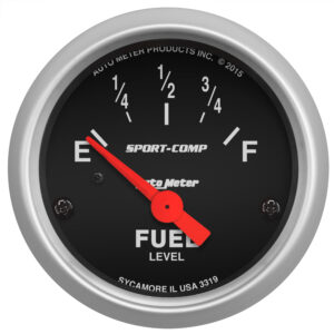 AUTOMETER 2 1/16" Air Core Fuel Level Gauge, 73-10 Ω, Sport-Comp
