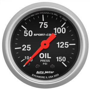 AUTOMETER Oil Pressure Gauge 2 1/16", 150PSI, Mechanical, Sport-Comp