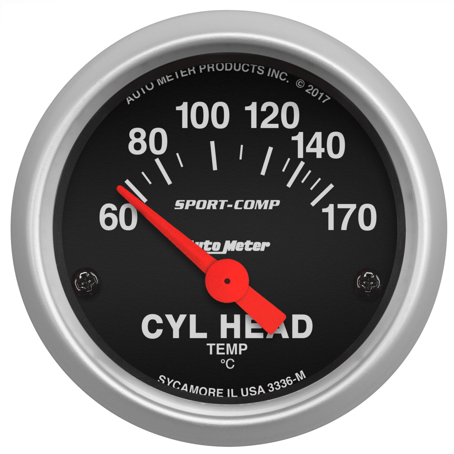 AUTOMETER Gauge, Cylinder Head Temp, 2 1/16", 60-170&deg;c, Electric, Sport-Comp