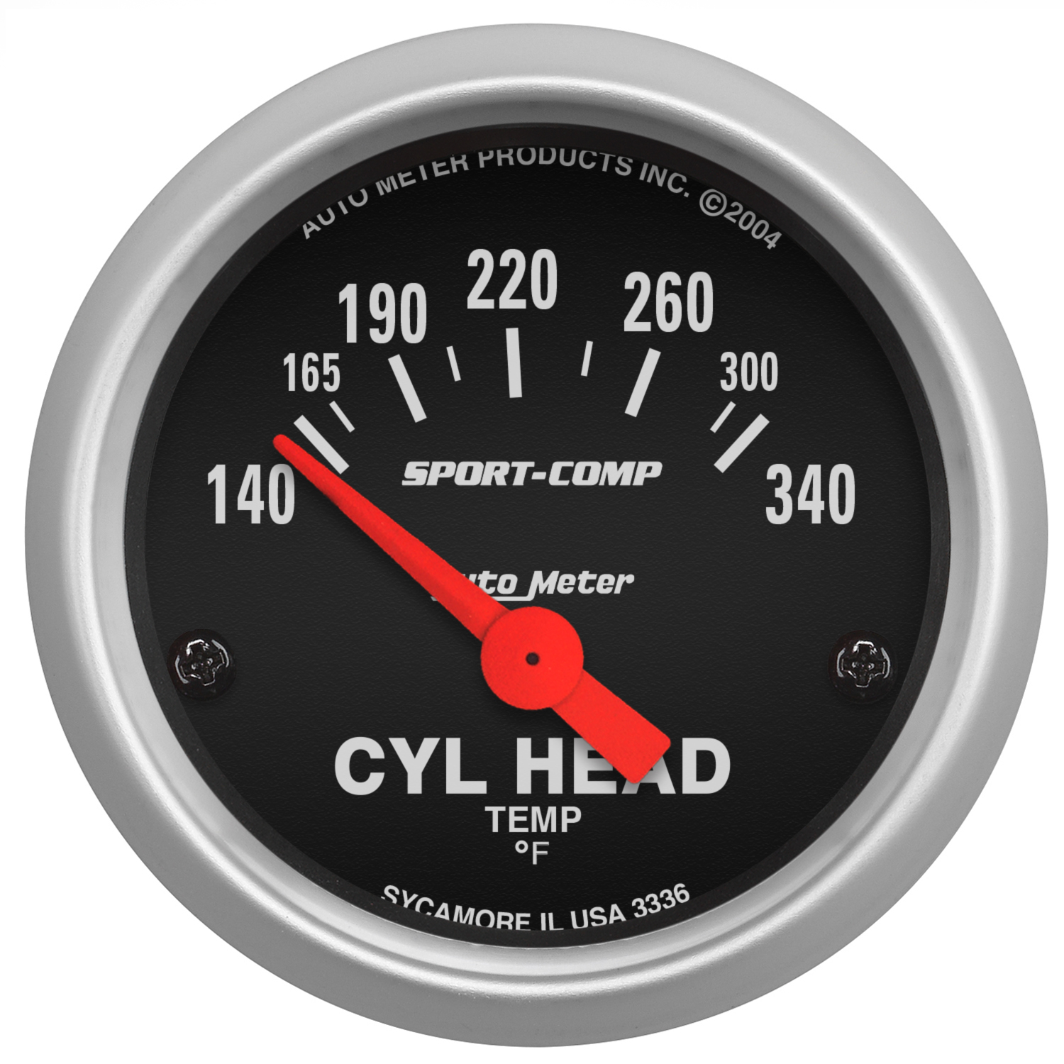AUTOMETER Gauge, Cylinder Head Temp, 2 1/16", 140-340&deg;f, Electric, Sport-Comp