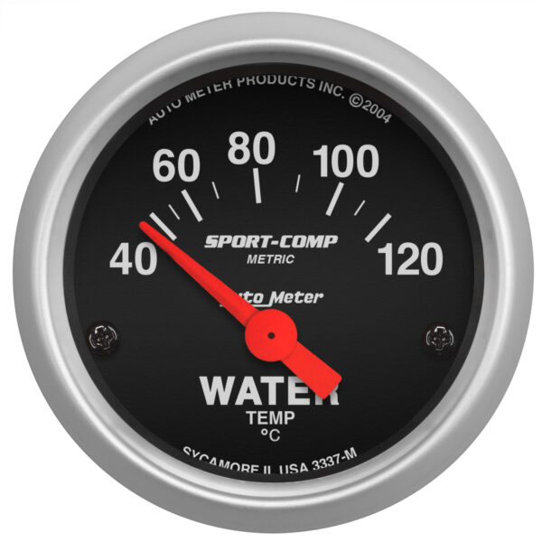 AUTOMETER 2 1/16 Inch 40-120 Degrees Celcius Electric Water Temperature Gauge, Sport-Comp
