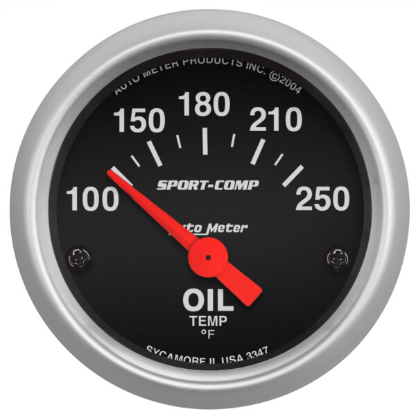 AUTOMETER Oil Temperature Gauge 2 1/16", 100-250°F, Electric, Sport-Comp