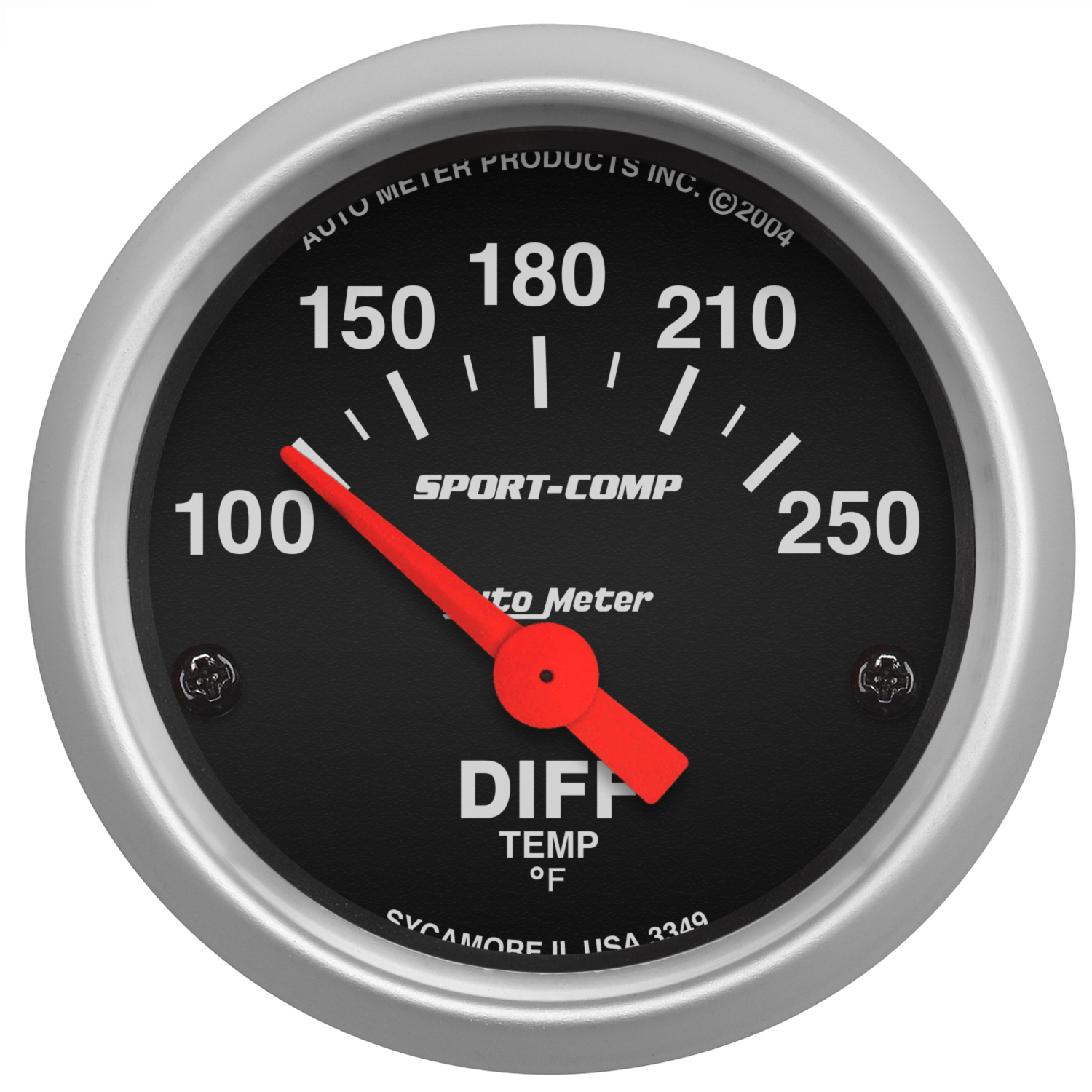 AUTOMETER Gauge, Differential Temp, 2 1/16", 100-250&deg;f, Electric, Sport-Comp