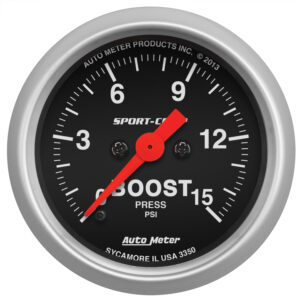 AUTOMETER Boost Gauge 2 1/16", 15PSI, Digital Stepper Motor, Sport-Comp