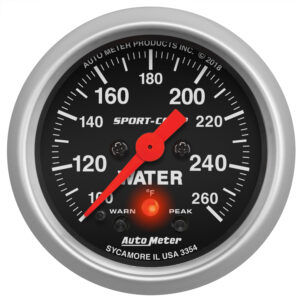 AUTOMETER Water Temperature Gauge 2 1/16", 260°f, Digital Stepper Motor W/Pk & Wrn, Sport-Comp
