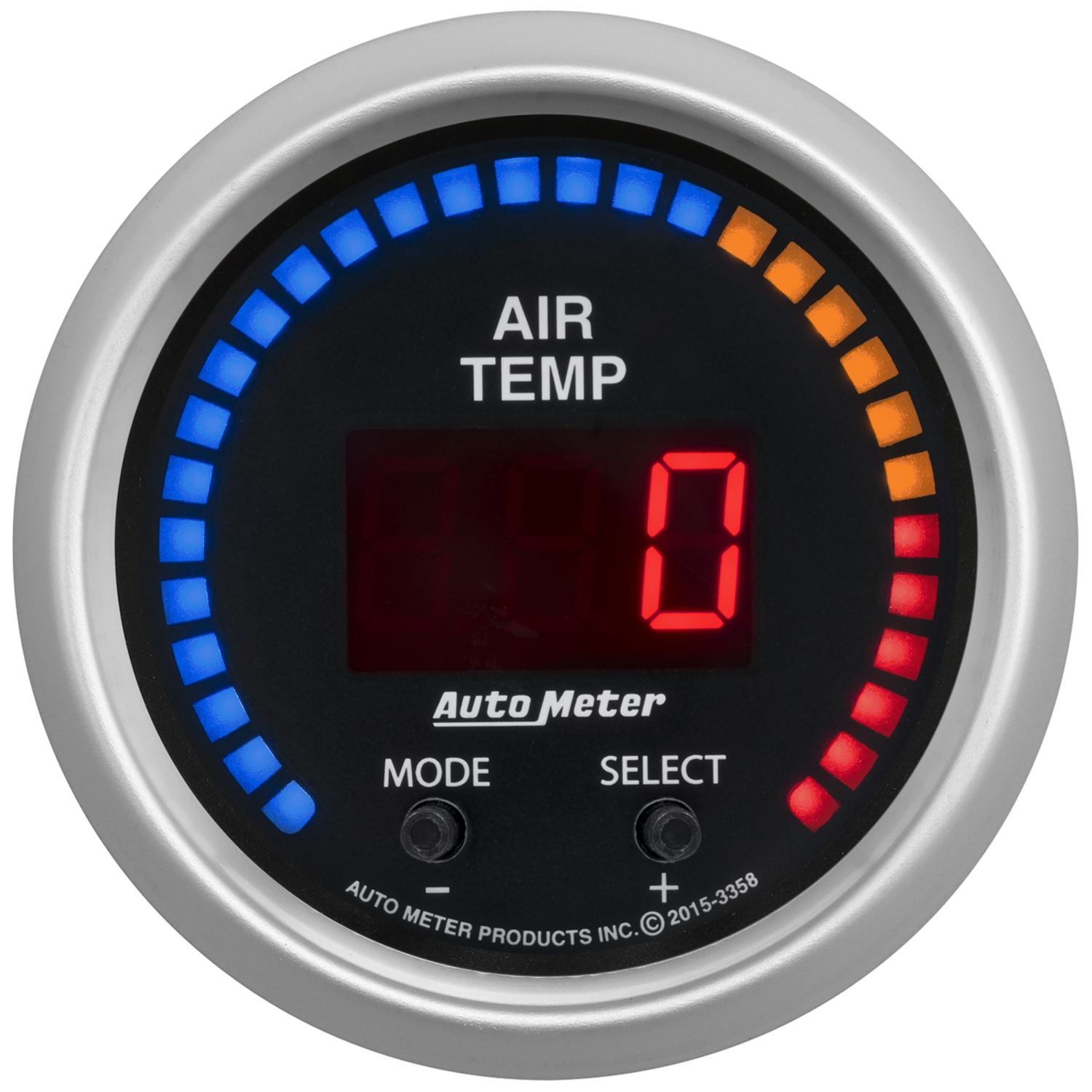 AUTOMETER Gauge, Air Temp, Dual, 2 1/16", 0-300°f, Digital, Sport-Comp