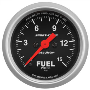 AUTOMETER Fuel Pressure Gauge 2 1/16", 15PSI, Digital Stepper Motor, Sport-Comp