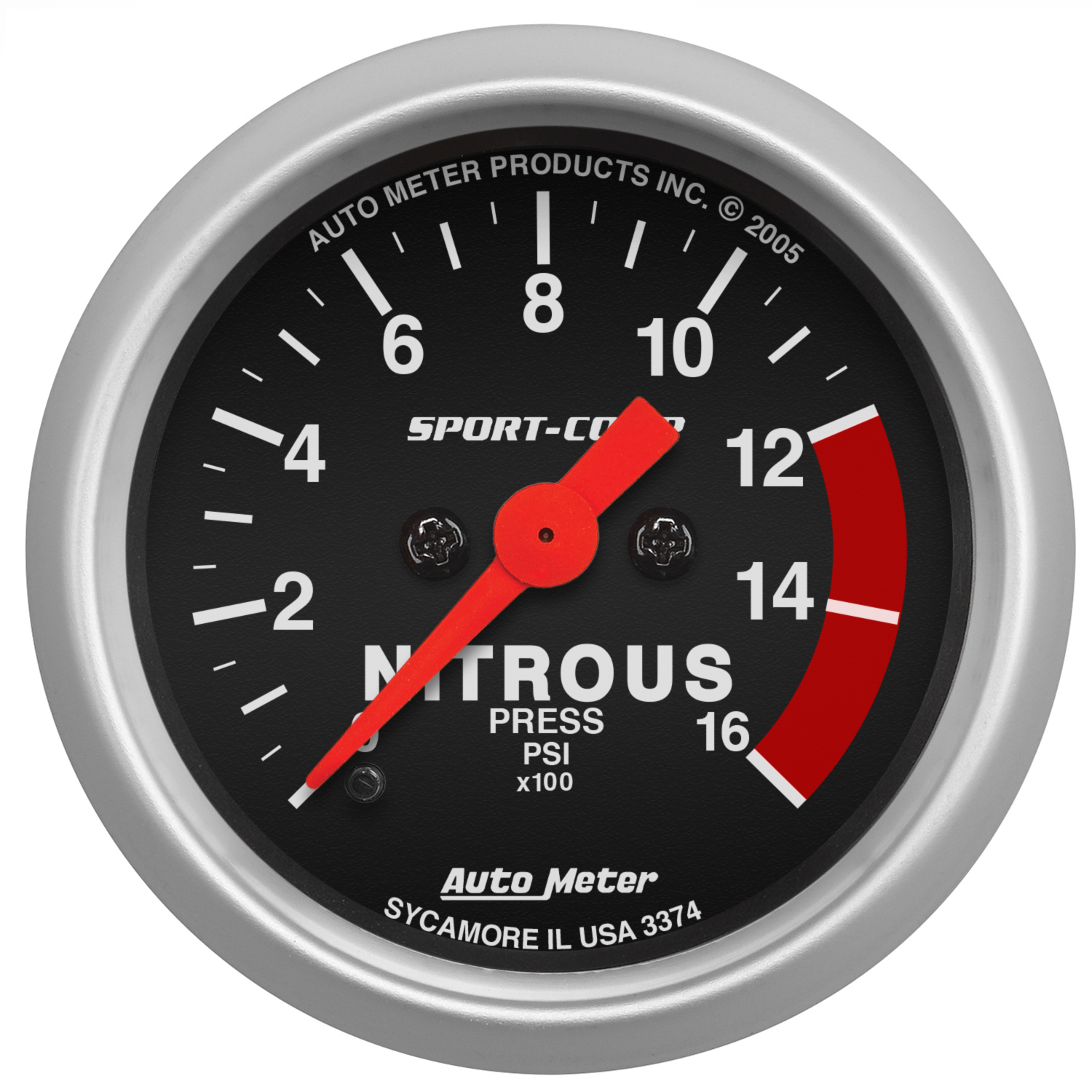 AUTOMETER Nitrous Pressure Gauge 2 1/16", 1600PSI, Digital Stepper Motor, Sport-Comp