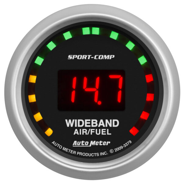 AUTOMETER Wideband Air/Fuel Ratio AFR Gauge Street, 2 1/16", 10:1-17:1, Digital, Sport-Comp