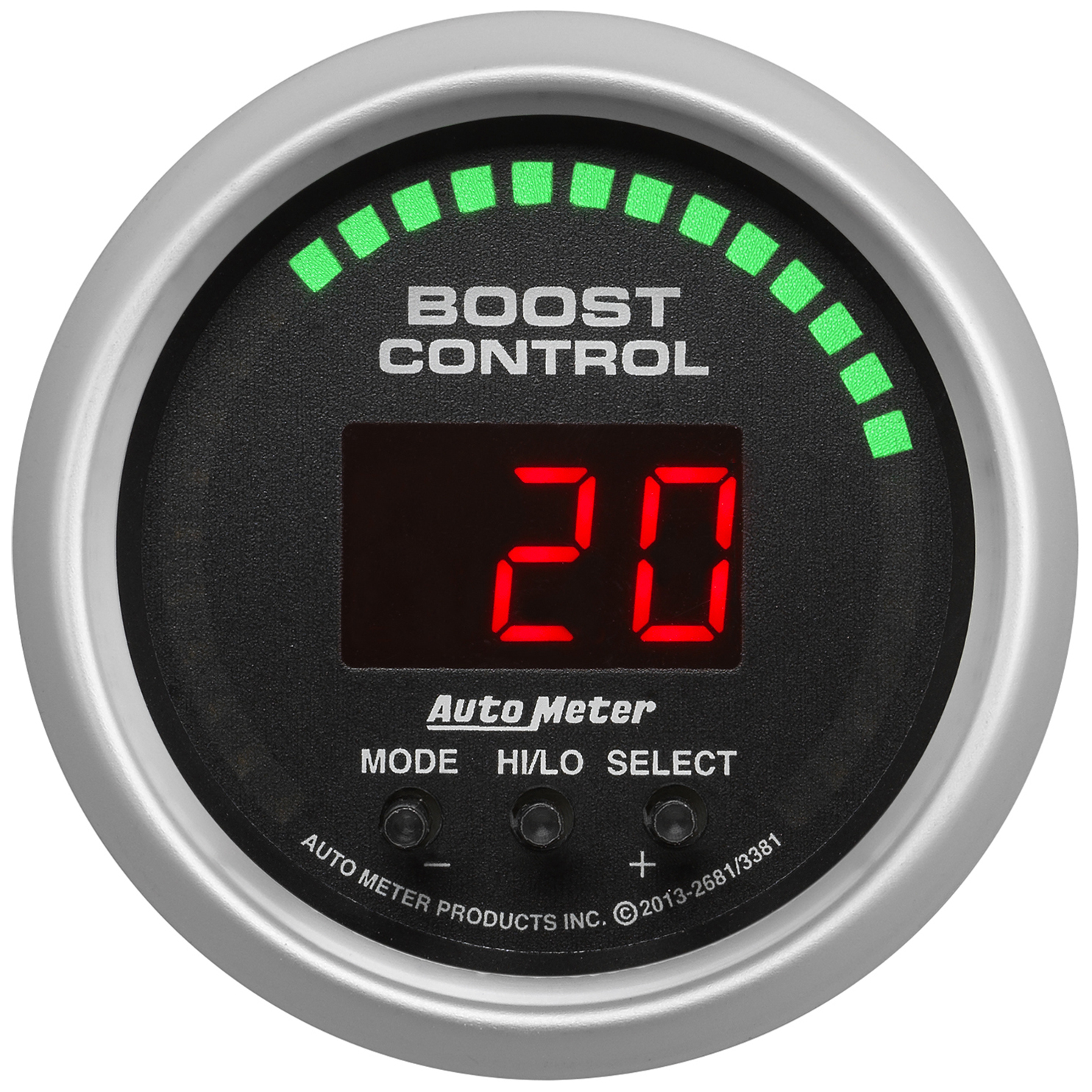 AUTOMETER Digital Boost Controller Gauge 2 1/16", 30Inhg-30PSI, Incl. Solenoid, Sport-Comp