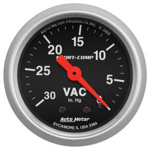 AUTOMETER 2 1/16" 30Inhg Mechanical Vacuum Gauge, Sport-Comp