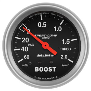 AUTOMETER Vacuum/Boost Gauge 2 5/8", 60Cmhg - 2.1Kg/Cm2, Mechanical, Sport-Comp