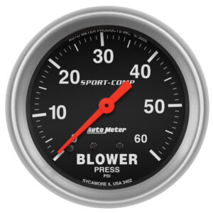 AUTOMETER Blower Pressure Gauge 2 5/8", 60PSI, Mechanical, Sport-Comp